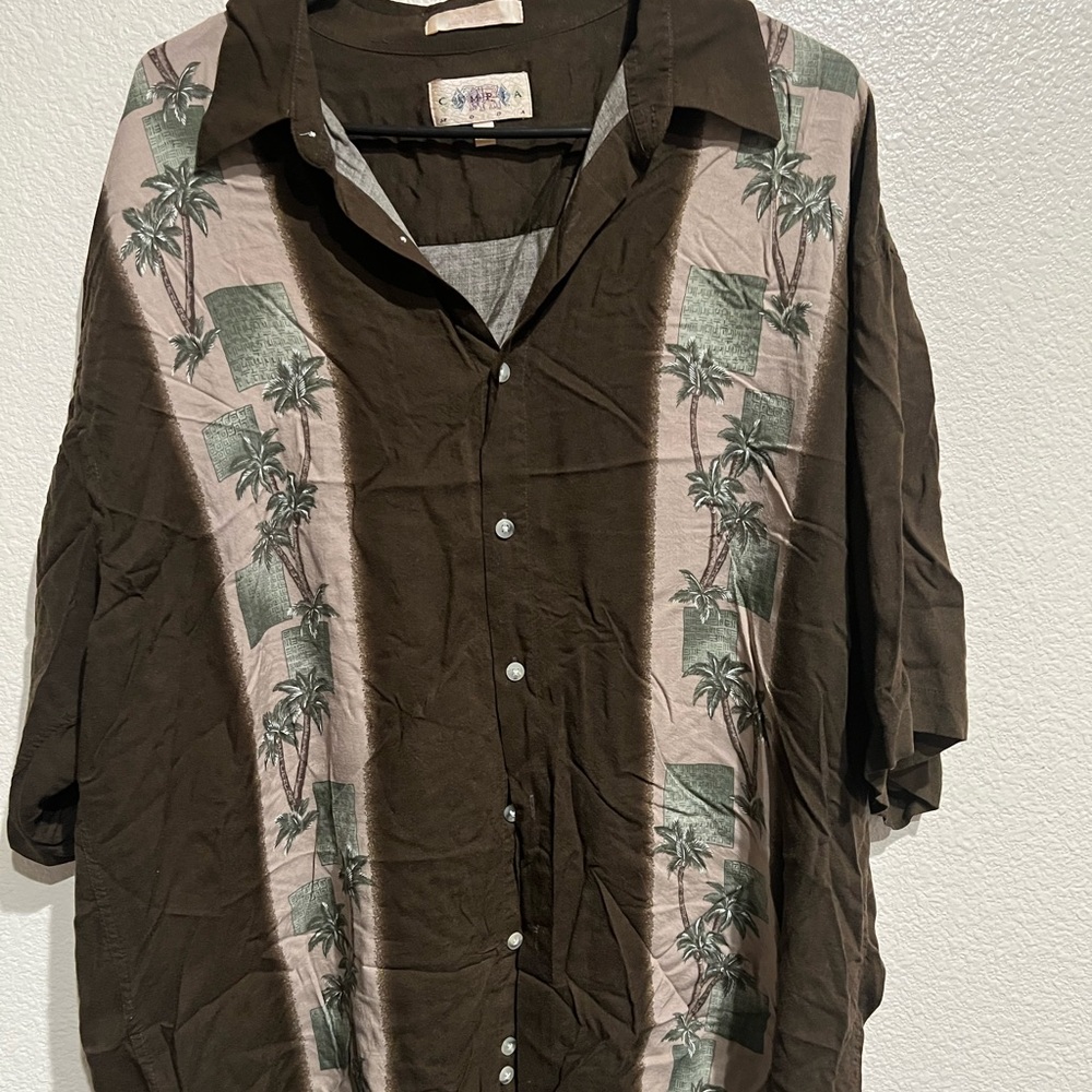 Campia‎ Moda Hawaiian Tropical Print Shirt Rayon
